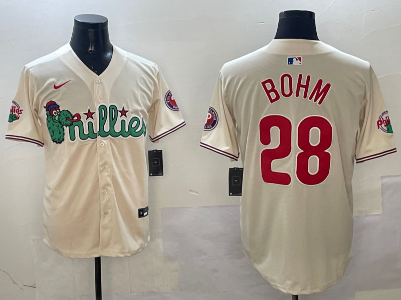 Men's Philadelphia Phillies Alec Bohm #28 Cream Jersey